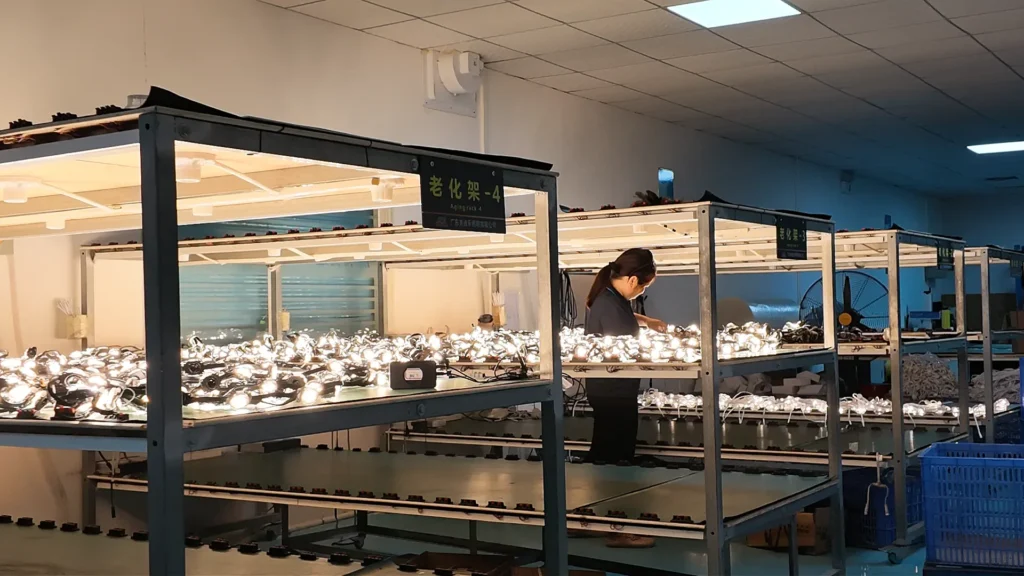 Point light source aging test