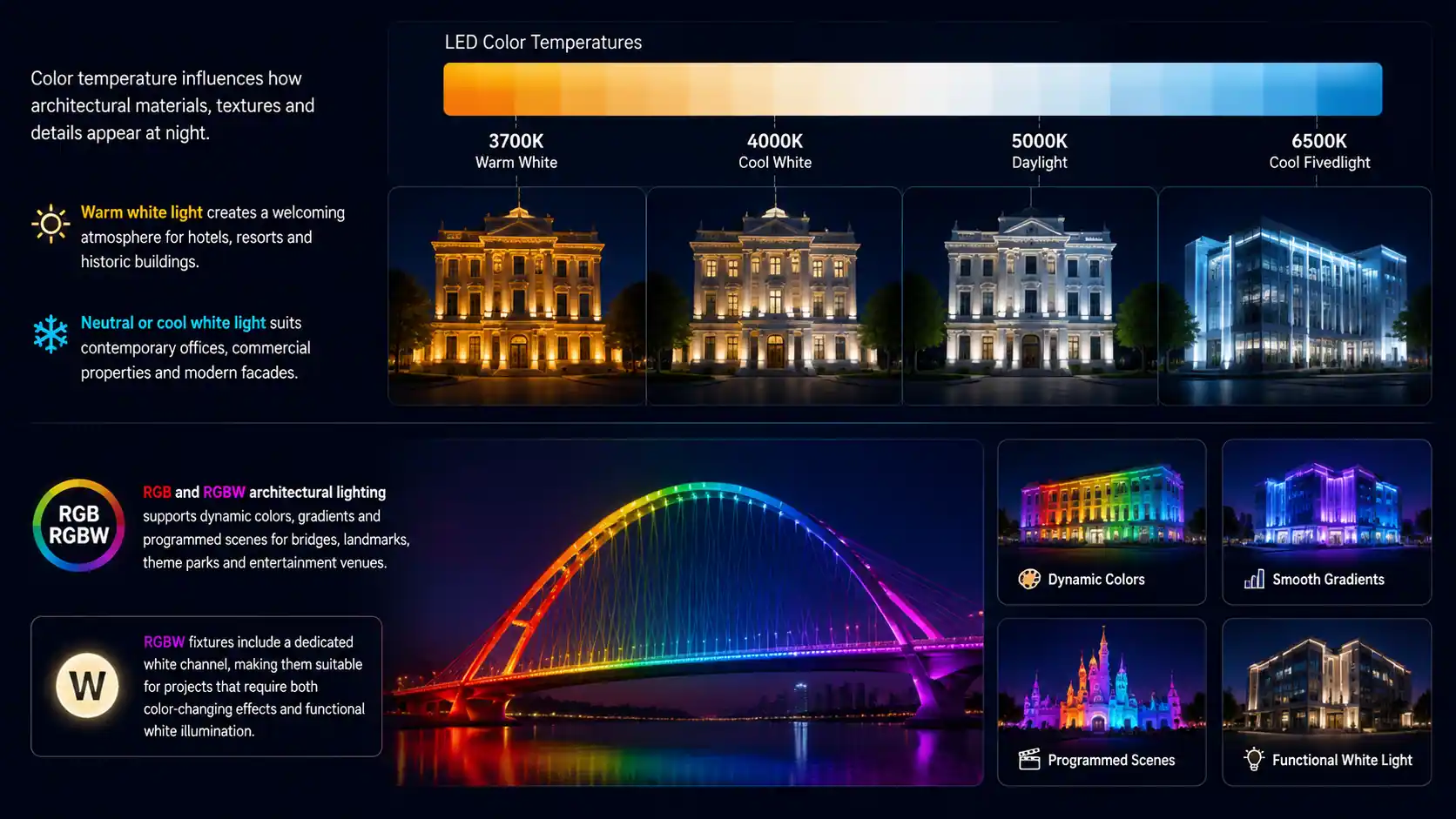 architectural led lighting color temperature rgbw effects guide
