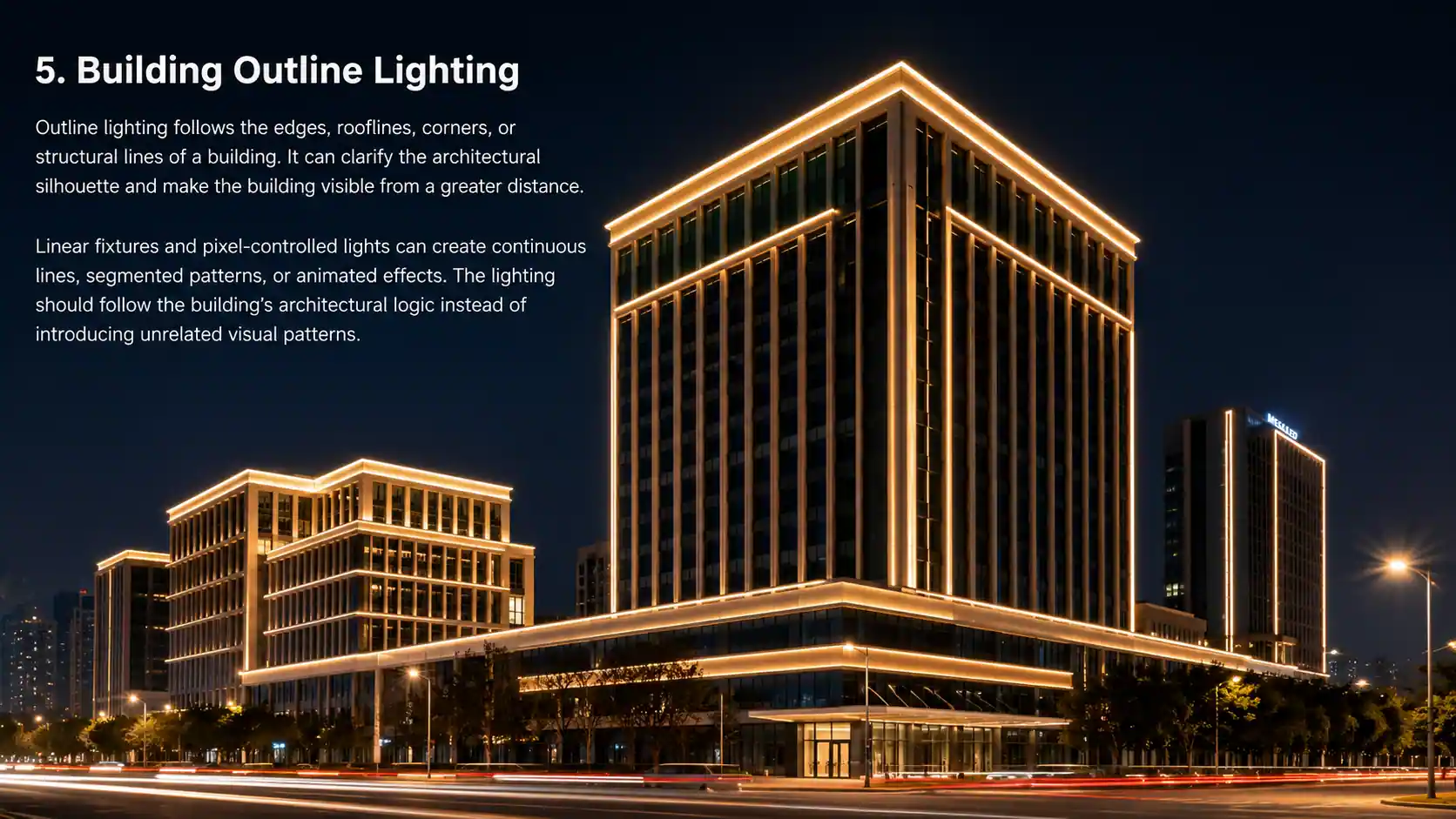 building outline lighting architectural facade