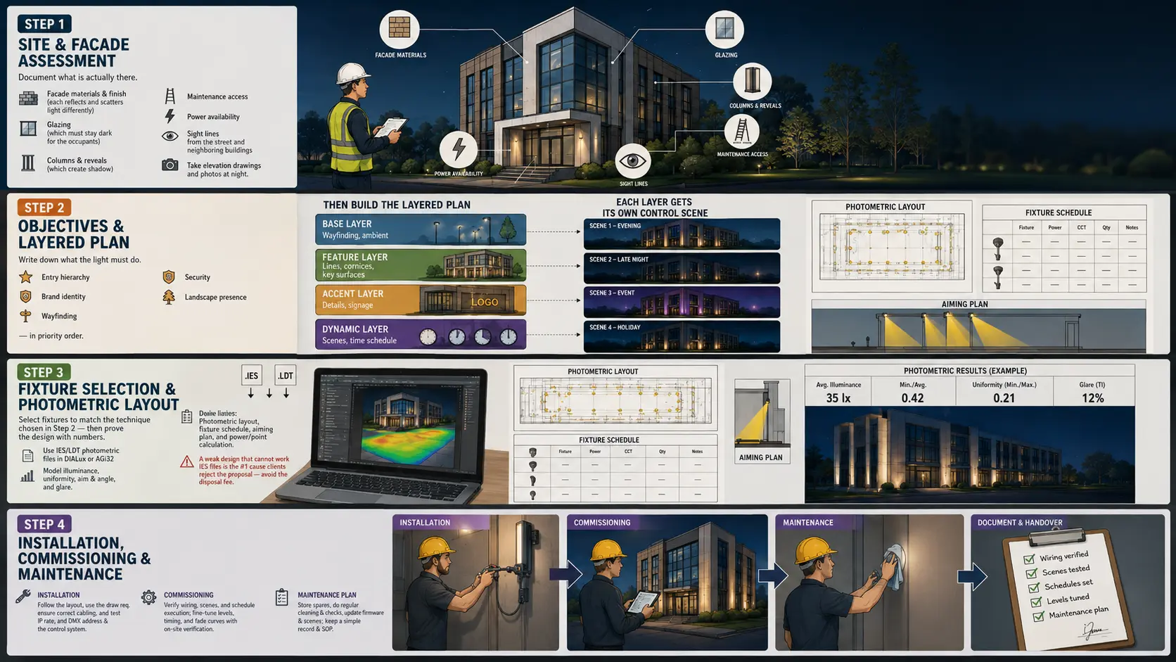 outdoor architectural lighting design process 4 steps 1