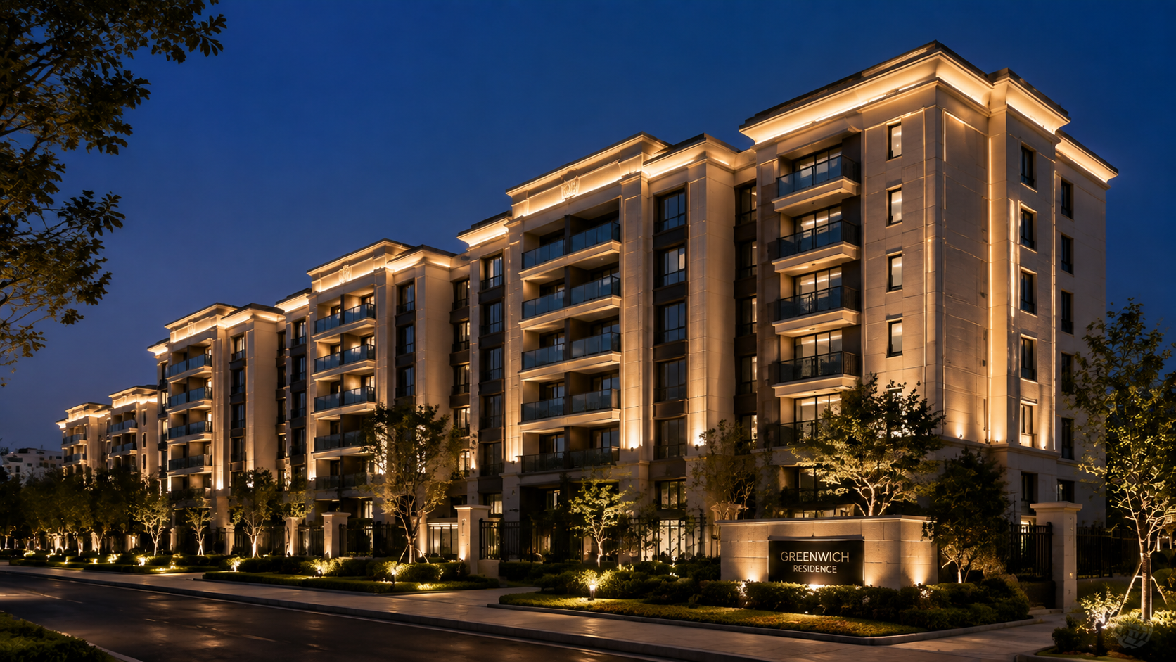 residential building facade lighting design