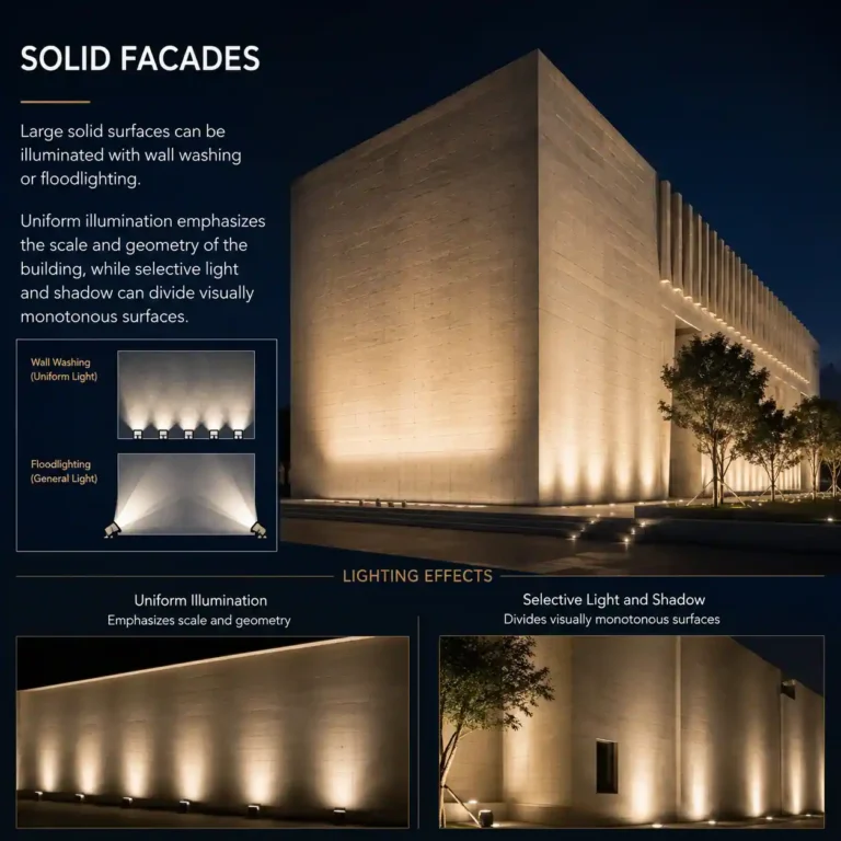solid facade wall washing floodlighting