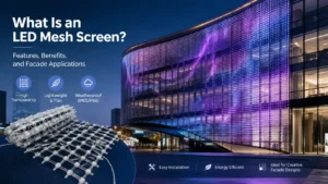 what is an led mesh screen facade applications